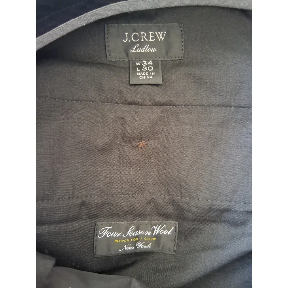J.Crew Ludlow Pants 34x30 Grey Four Season Wool Flat Front Preppy Office Classic